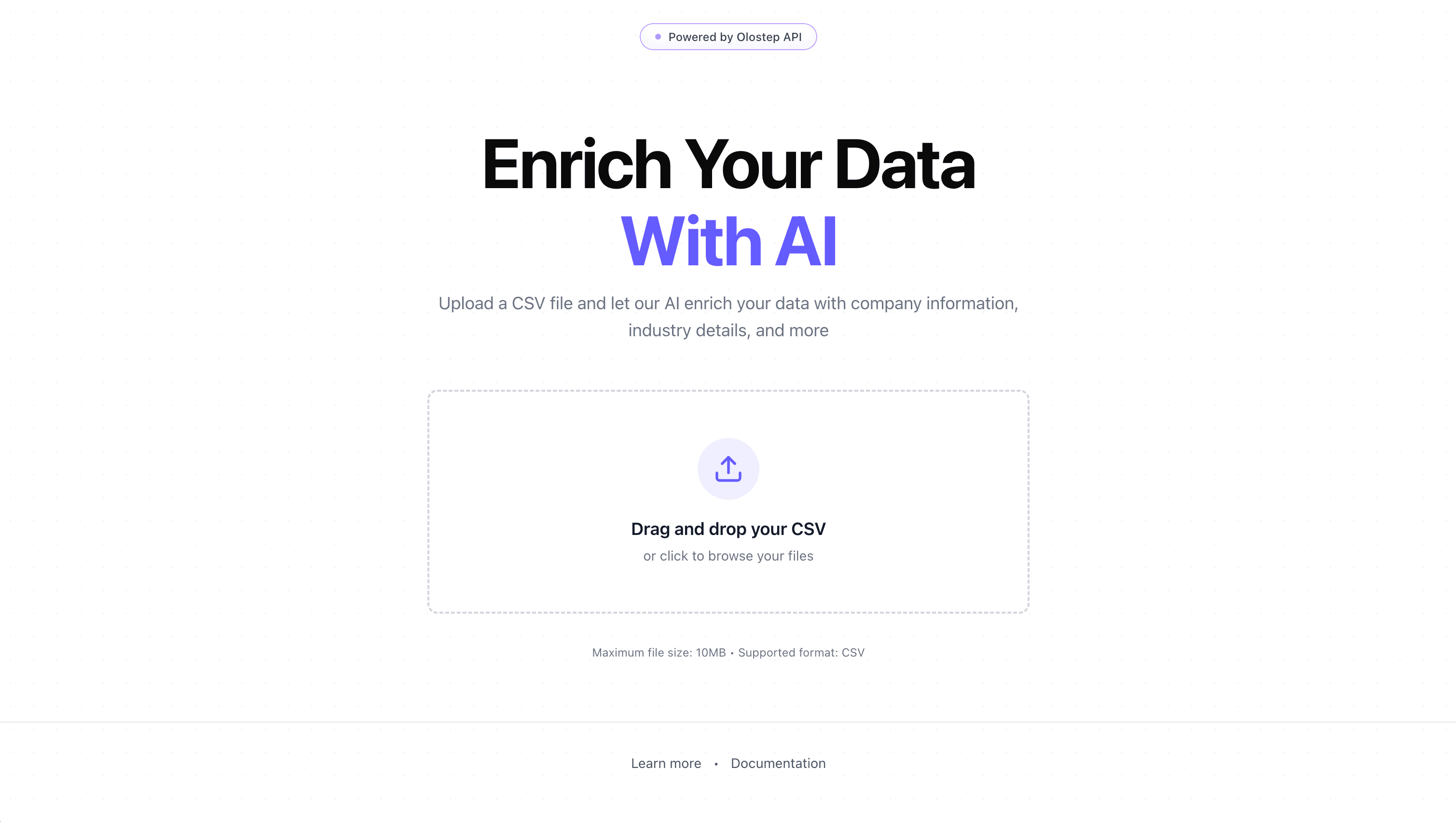 Spreadsheet Enrichment Interface
