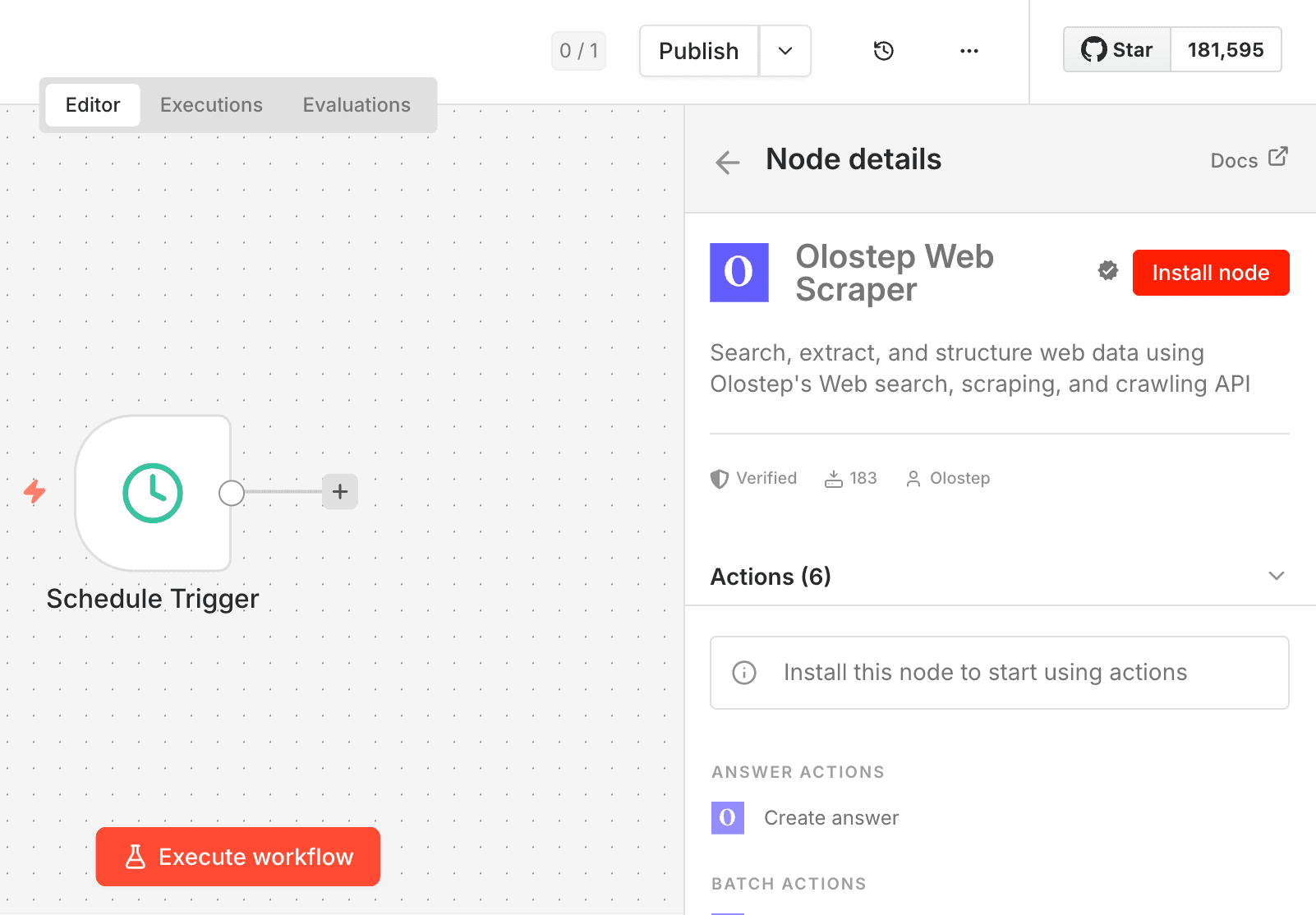 Install Olostep Web Scraper via n8n Community Nodes